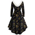 thumbnail image 4 of Joyeux Noël TIMIFIS Mode Automne pour Femmes Robe Vintage à Fleurs Évasée en Ligne A Swing Décontractée pour Fête Robe de Fête pour Femmes, 4 of 5