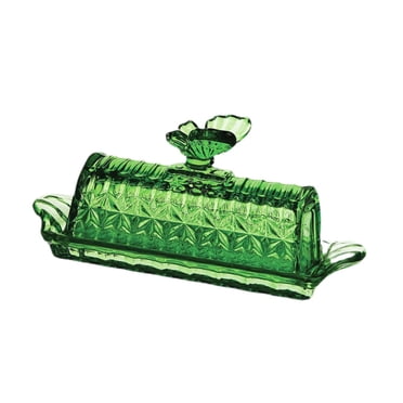 Luzkey Butter Dish with Lid Butter Keeper Dustproof Cover Butter Container Butter Serving Dish for Restaurant Home Kitchen Cake Shop Green