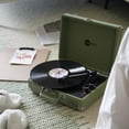 thumbnail image 3 of Arkrocket Curiosity Suitcase Bluetooth Turntable Vintage 3-Speed Record Player with Built-in Speakers Upgraded Turntable Audio Sound (Matcha Green), 3 of 5