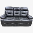 thumbnail image 4 of Cosmic Homes Sublime Ensemble de Fauteuil Inclinable Manuel 3 Pcs en Cuir d'Air Charbon – Sofa, Causeuse et Fauteuil Inclinable avec Porte-Gobelets et Rangement, Salon, 4 of 6
