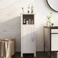 thumbnail image 3 of Gymax Armoire de Rangement de Salle de Bain Autoportante avec Porte Simple et Tablette Ajustable, 3 of 9