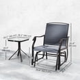 thumbnail image 3 of Outsunny 3 Piece Patio Rocking Chair Set Outdoor Glider Set w/ Glass Table, 3 of 10