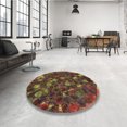 thumbnail image 4 of Ahgly Tapis Rond Lavable en Machine Intérieur Caramel Brun, 3 Pieds Rond, 4 of 7