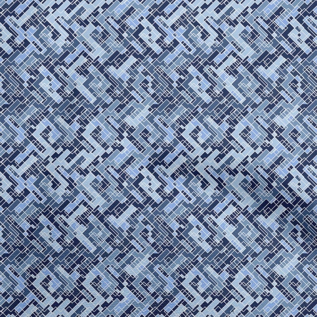 oneOone Velvet Blue Fabric Abstract Sewing Material Print Fabric By The Yard 58 Inch Wide