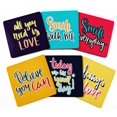 thumbnail image 1 of Inkdotpot Set of 6 Drink Coasters DecorativeNon,SlipCork Base4-inch Square PrintedCoastersEasy Clean- Quotes, 1 of 8