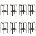 thumbnail image 5 of vidaXL 9 Piece Garden Bar Set with Cushions Brown, 5 of 5