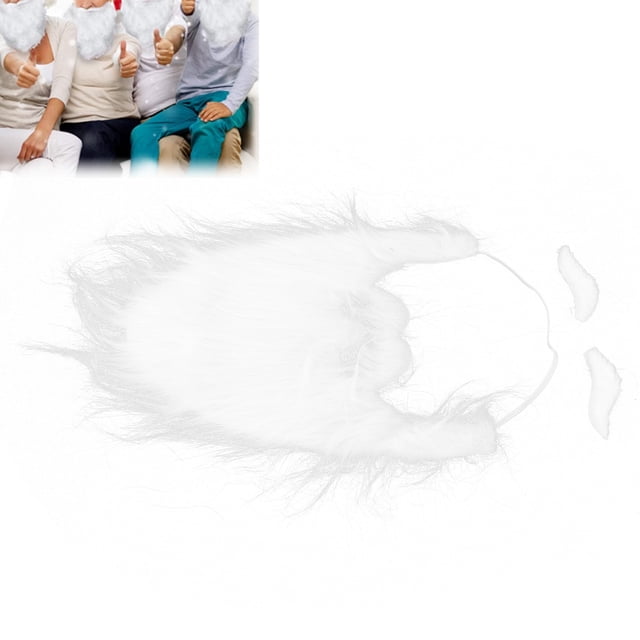 Sonew Santa Claus Beard Fake Mustache Beards Adjustable Elastic Rope Santa Claus Beard Set For Christmas White Fake Beard