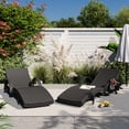 thumbnail image 1 of MODERNLUXE 80" Wicker Outdoor Chaise Lounge Chair Set of 2, Patio Rattan Reclining Chair with 4-Position Adjustable Back & Pull-out Side Table,Pool Lounge Chairs for Garden Beach Patio Poolside & Deck, 1 of 10