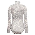 thumbnail image 2 of TiaoBug Women One Piece Long Sleeve Rash Guard UV Protection Surfing Mermaid Fish Scale Swimsuit Swimwear Bathing Suit Champagne L, 2 of 7