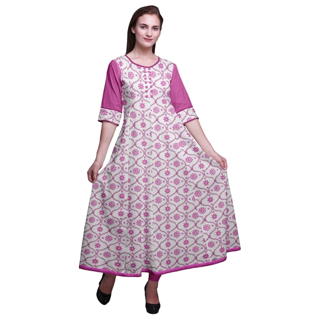 Bimba Robe Anarkali Longue Tenue Ethnique Indienne pour Femmes Maxi Kurta EthnicKurti