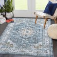 thumbnail image 3 of FairOnly 8' x 10' Area Rugs,Machine Washable Printd Rugs for Living Room Bedroom Kitchen Home Decor, Non Slip TPR Back Floor Carpet,Blue, 3 of 8