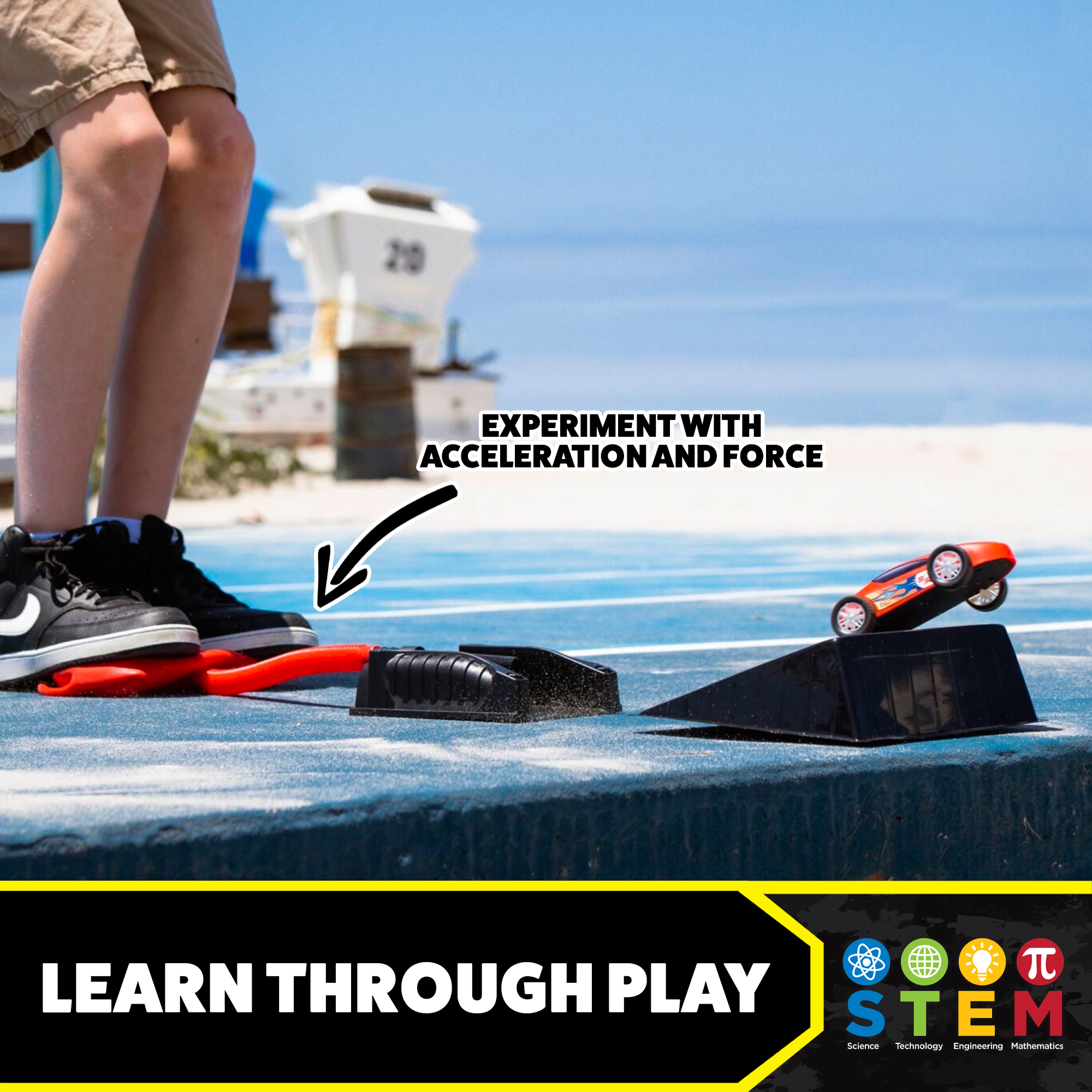 Stomp Racers Air Powered Cars by Stomp Rocket - Includes 1 Race Car and Launcher, Fun Outdoor Toys for Boys and Girls Ages 5 and up