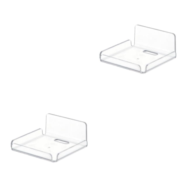Maoww Sleek and Functional Storage Holder for Living Room Floating Shelf Stand Shelves Clear Style A 2Set