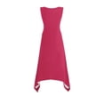 thumbnail image 4 of Liquidation d'Été 2025! Robe pour Femme Grande Taille, Liquidation de Robes d'Été pour Femmes, Robes pour Femmes Sans Manches à Col Rond avec Cordon, Robe Décontractée à Volants Évasée Courte, 4 of 5