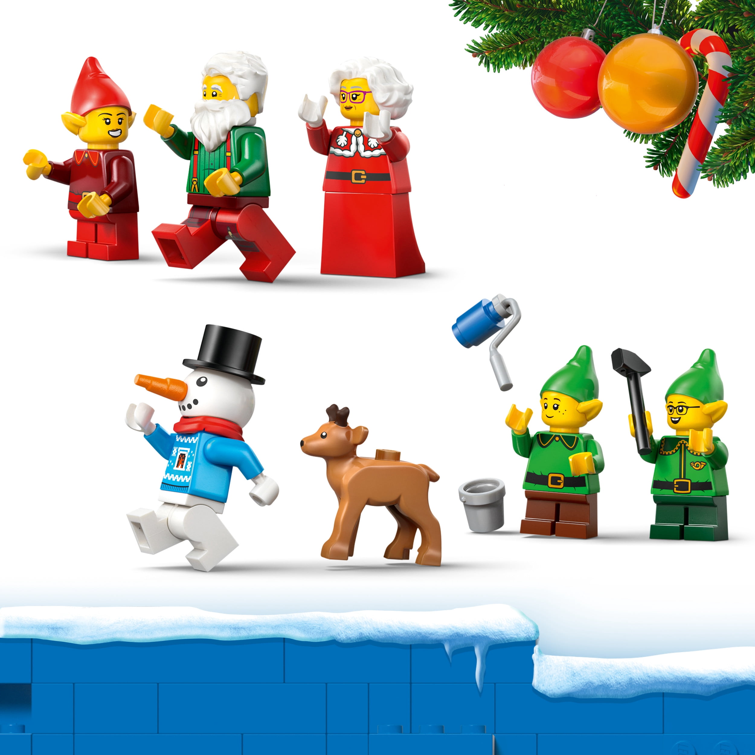 LEGO City Advent Calendar 2026 - Christmas Advent Calendar for Kids, Ages 5+ - Holiday Family Activity - With Santa, Mrs. Clause, 3 Elves & Snowman Minifigures - 60510