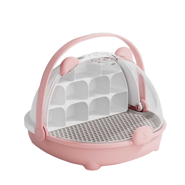 Grange d'Élevage de Ver Capsule Spatiale de Croissance en Soie pour Élevage de vers à Soie Habitat Animal Cage Reptile Réservoir pour Reptiles Portable Transparent Nourriture avec Poignée Petite Grange d'Élevage