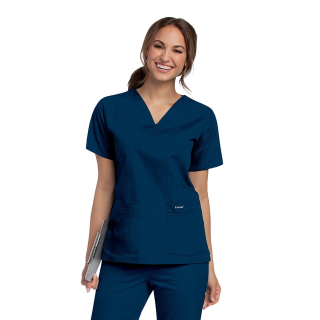Landau Essentials Haut de Sarrau pour Femmes : 4 Poches, Coupe Classique Décontractée, Col en V Durable 8219