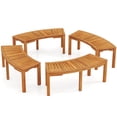 thumbnail image 1 of Costway 4 PCS Outdoor Curved Bench with Slatted Seat Wrap Around Tree Bench 2-Person Seating, 1 of 10