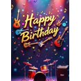 thumbnail image 4 of Musical Theme Happy Birthday Banner with Guitar and Notes Decorations Background Backdrop for Birthday Party Photography Props and Party Decor Supplies, 4 of 4