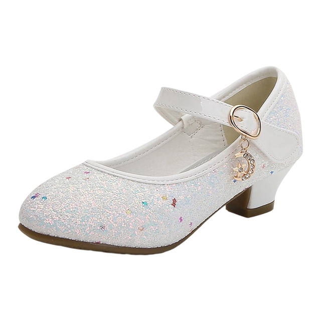 Wdgfv Ballerines Filles Scintillantes Fête Mary Jane Chaussures de Princesse Blanches 9-9,5 Ans