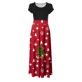 thumbnail image 3 of Robe d'Été pour Femmes 2024 Mode Grande Taille Manches Courtes Imprimé de Noël Style Vacances Grande Jupe Longue Manches Courtes Col Rond Robe 50 % de Réduction Liquidation!, 3 of 4