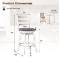 thumbnail image 3 of Gymax 25'' Swivel Counter Barstools Set of 4 w/Backrest & Upholstered Seat Footrest, 3 of 10