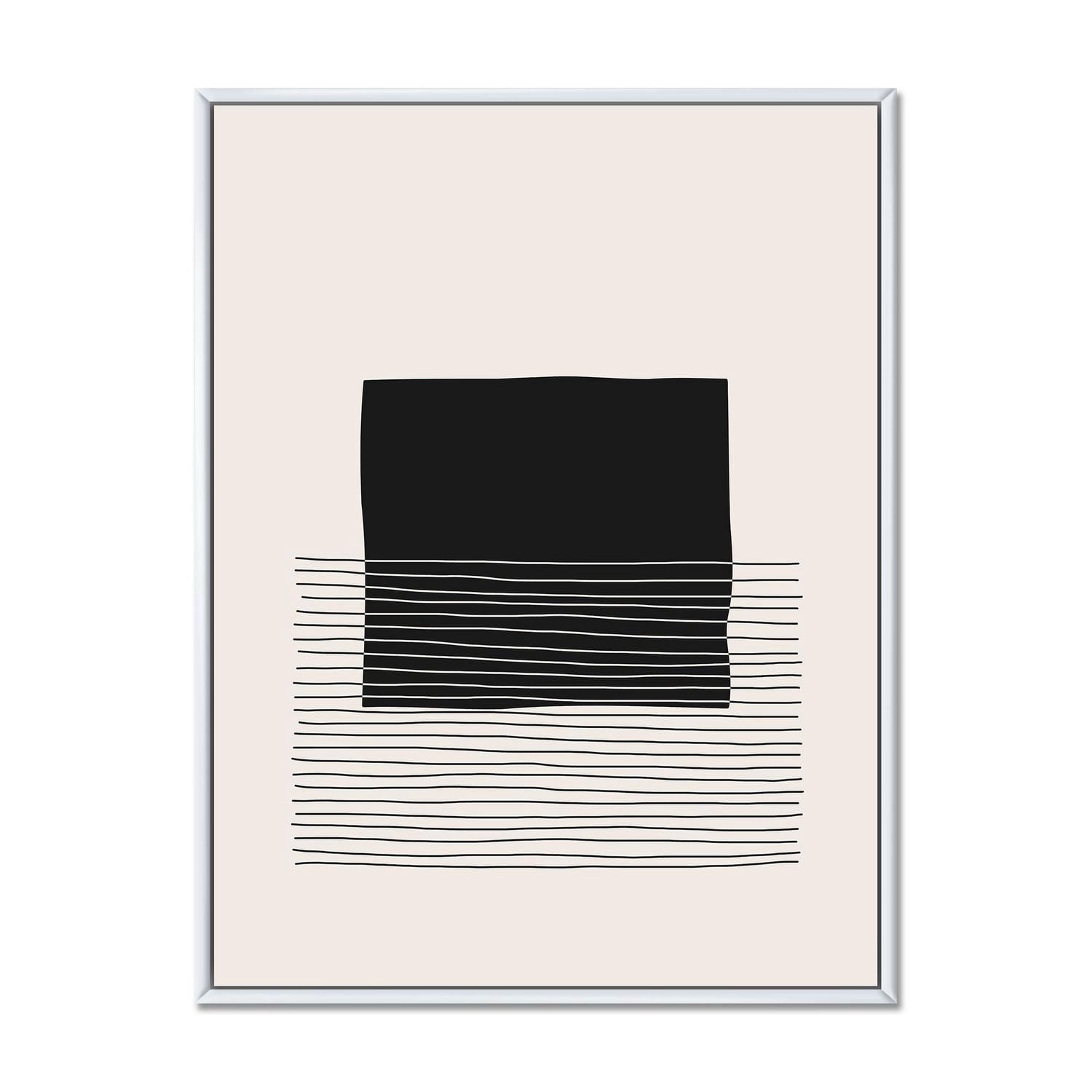 Designart Lignes géométriques minimales et carrés VIII ART MURAL À CADRE FLOTT