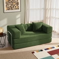 thumbnail image 1 of YINIX 62.9"  Sofa Couch with Two Pillows,  Comfy Modular Convertable Sofa Bed for Living Room and Small Spaces, Green, 1 of 9