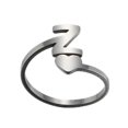 thumbnail image 2 of Fashion 26 English Letter Opening Rings Stainless Steel Girls Love Retro Jewelry, 2 of 9