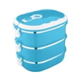 thumbnail image 1 of 3-layer 2700ml Rectangular Food Lunch Box Stainless Steel Lunch Box Lunch Box Food Storage Box Children's Lunch Box Hot Food HU846, 1 of 1