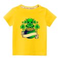 thumbnail image 1 of Penkiiy Haut à Manches Courtes Imprimé Col Rond Mignon pour Enfants Garçons Filles 5-6 Ans Jaune, 1 of 6