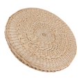 thumbnail image 1 of Tatami Cushion Seat Mat Handmade Round Natural Straw Weaved Pillow Floor Window, 1 of 7