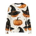 thumbnail image 4 of MKOSPLRT Filles Garçons Halloween Tenue d'Intérieur 2 Pcs 3-15a Enfants Pyjamas Citrouille Ensembles Chandails à Manches Longues Pantalons de Pyjama Amples Tenues d'Automne, 4 of 5