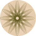 thumbnail image 1 of Ahgly Company Tapis Rond Lavable en Machine Intérieur Transitionnel Bronze Brun, 5 Pieds Rond, 1 of 7