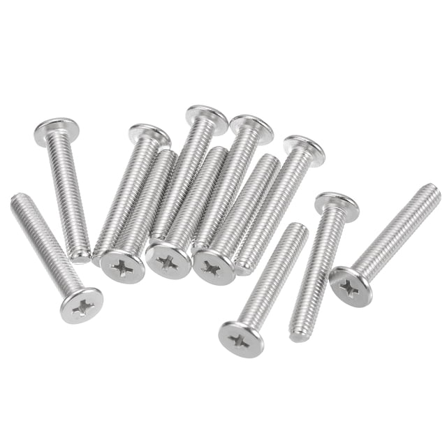 Unique Bargains M5x0.8x30mm Lot de 50 Vis Plates Rondes en Métal pour Machine à Entraînement Phillips