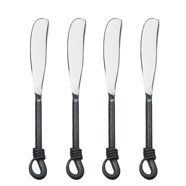 Gourmet Settings Twist N Shout 4 Piece Spreader Sets (Handmade Flatware)