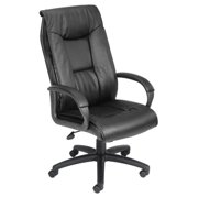 Boss Office Products LeatherPlus Spring Tilt Office Chair in Black