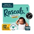 thumbnail image 1 of Couches Rascals Premium, Taille 1, 168 unités, 1 of 12