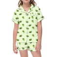 thumbnail image 3 of Pyjama en Satin pour Enfants pour Fille, Ensemble de Pyjama à Boutons avec Motif pour Filles, Tenue de Nuit, Pyjama de Noël pour Garçons, Taille 4T 5T, 3 of 7