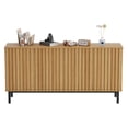 thumbnail image 2 of Kojooin Buffet-Vaisselier Autoportant en Bois avec Portes Cannelées, Rangement à Tablette Ajustable, Armoire de Rangement Moderne pour Bar à Café pour Salle à Manger, 2 of 8