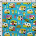 thumbnail image 4 of oneOone Rayon Light Blue Fabric Camping Hike Point Craft Projects Decor Fabric Printed By The Yard 56 Inch Wide, 4 of 4