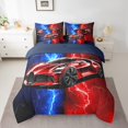 thumbnail image 2 of Erosebridal 7 Piece Bed in a Bag Twin Size Comforter Set for Kids Racing Car Bedding Set,Lighting Car Reversible Bed Set,Race Car Comforter with Sheet Set,All Season, 2 of 5