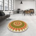 thumbnail image 4 of Ahgly Tapis d'Intérieur Lavable en Machine Carré Transitionnel Bisque Foncé Marron, 4 Pieds Carré, 4 of 7