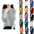 thumbnail image 1 of Yuyuzo Cardigans for Women Button down Classic Solid Long Sleeve Round Neck Knitted Cardigan Sweaters, 1 of 4