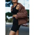 thumbnail image 3 of ORUYROP Women's Winter Puffer Down Jacket Long Sleeve Zipper Pockets Baggy Short Coats, 3 of 6