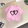 thumbnail image 5 of HNMKIU T-Shirt Graphique Tendance pour Filles Col Rond Manches Courtes Haut d'Été Décontracté pour Enfants, 5 of 5