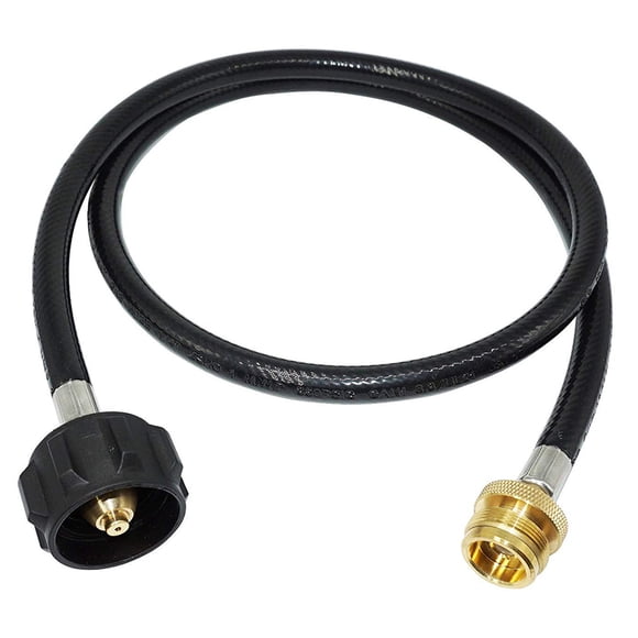 Brass Propane Tank Hose Adapter 1 lb to 20 lb QCC1 Tank Converter Replacement for Outdoor Heater (Black)