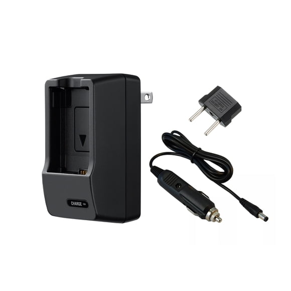 Battery Charger Compatible With Nikon Coolpix P520. Universal Voltage (100-240V), Portable Compact Design, Flip Out Plug (Includes Car Charger)