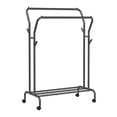 thumbnail image 2 of SONGMICS Clothes Rack, Double-Rod Clothing Rack with Wheels, Heavy-Duty Metal Frame, Garment Rack, 220 lb Max. Total Load, 40.7 inches Wide, Clothes Storage and Display, Black UHSR107B01, 2 of 6