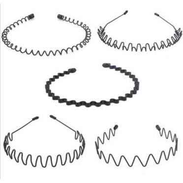 Headbands Unisex Wavy Metal Hair Hoops, 5pack Hairband Set for Man and Woman $6PCS shairstyle hairpin headband for girls women Double Layer twist plait headband twister hair clip tools